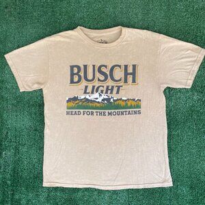 Vintage Y2K Busch Light Shirt Beer Logo Mountains Frat Tee